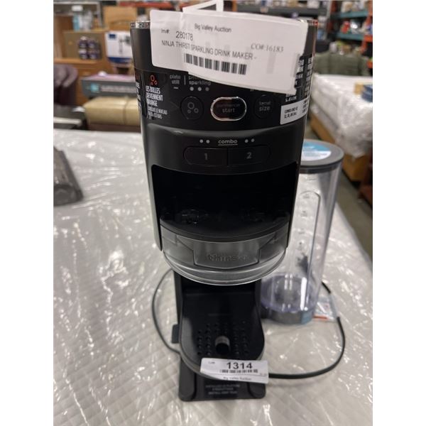 AS NEW NINJA THIRSTI SPARKLING DRINK MAKER - TESTED WORKING, RETAIL $249