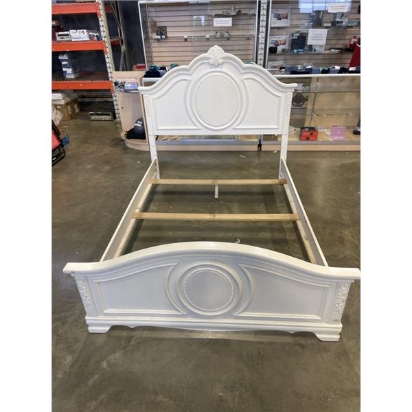 WHITE DOUBLE SIZE ORNATE BEDFRAME
