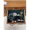 Image 3 : WOOD JEWELLERY CASE W/ CONTENTS