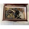 Image 7 : SOLID WOOD JEWELRY CASE W/ LOTS OF CONTENTS