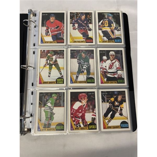 BINDER OF MIXED CARDS, HOOCKEY, BASEBALL, BASKETBALL AND DESERT STORM CARDS