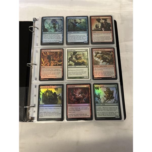 BINDER W/ 27 PAGES OF MAGIC THE GATHERING CARDS