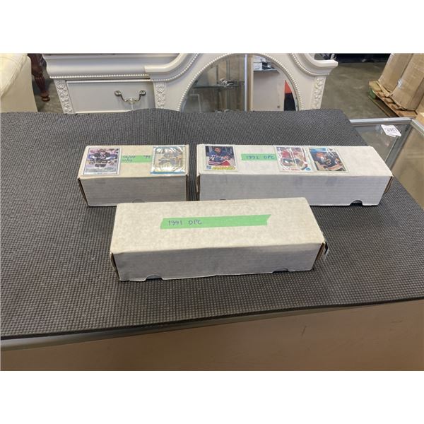 3 CASES OF 90'S OPEE CHEE AND UPPER DECK HOCKEY CARDS