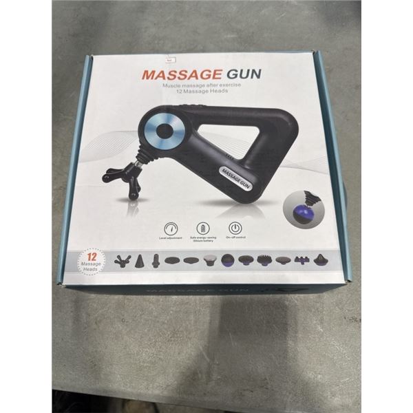 NEW MASSAGE GUN W/ 12 MASSAGE HEADS - BLUE