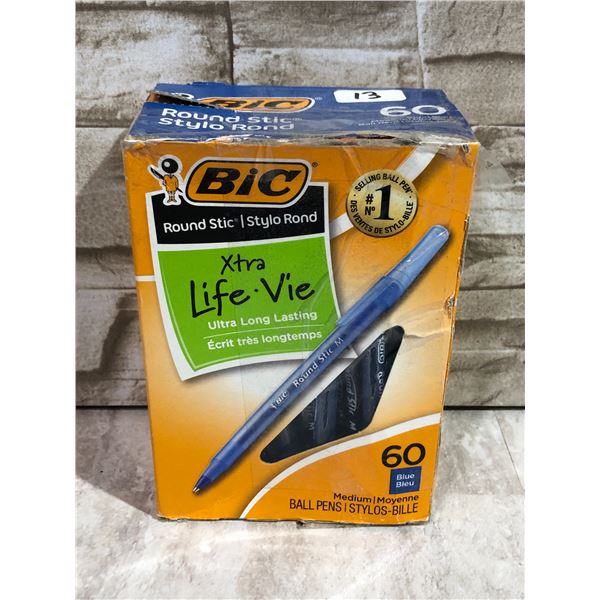 Bic Xtra Life Round Stic Ball Pens Medium Blue 60 Pcs