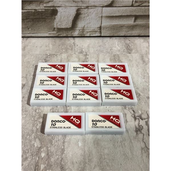 Lot of 11 HQ Technology Dorco 10 Pack Stainless Blades Razor