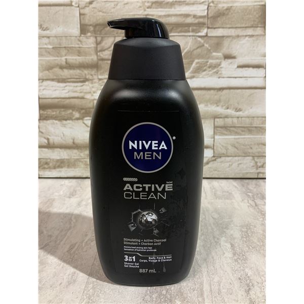 Niveia Active Clean - Stimulating + Active Charcoal 3 in 1 Body - Face - Hair