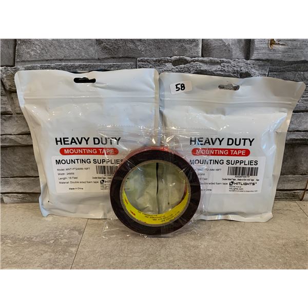 Lot of 2 Packs - Heavy Duty Mounting Tape - 16ft x 2