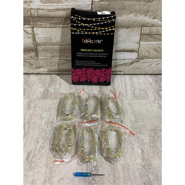 Pack of 6 Sets - 10 ft LED Copper Wire String Lights