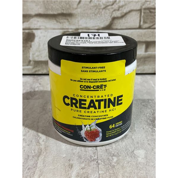 Con-Cret Concentrated Creatine HCI - Raspberry Flavor - 64 Servings