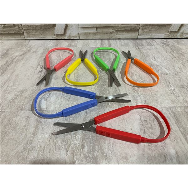6 Pack of Multicolor Loop Scissors