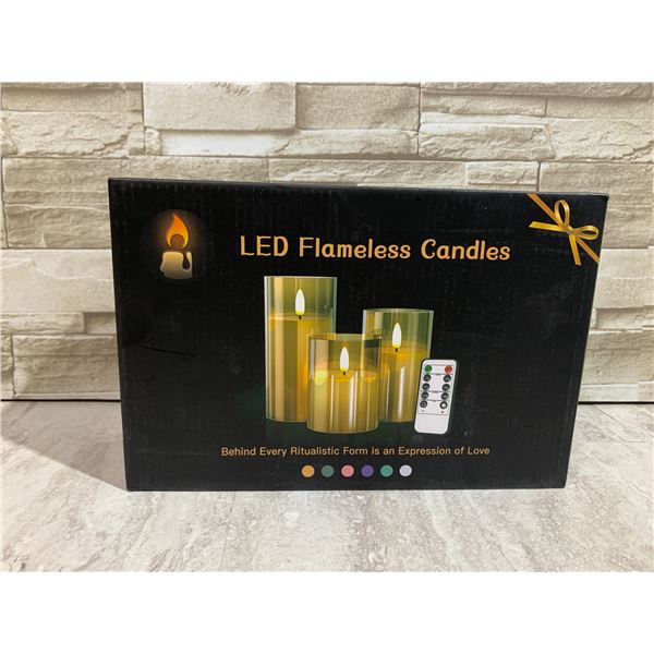 3 Pack LED Flameless Candles w Remote