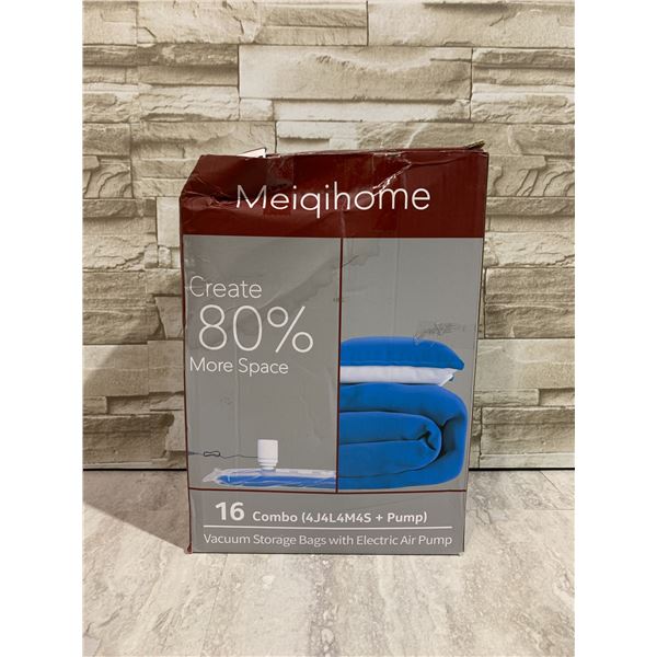 Meiqihome 16 Pack of Vacuum Storage Bags w Electric Pump