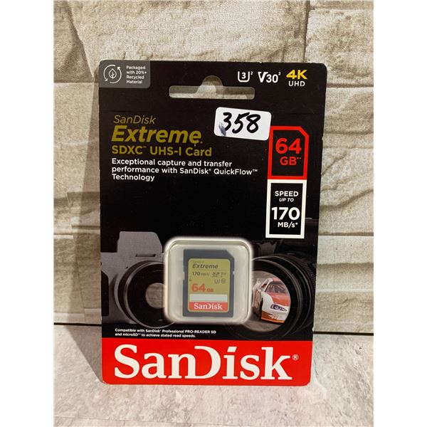 SanDisk Extreme SDXC UHS-I Card - 64GB