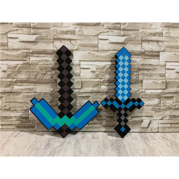 Lot of 2 Kids Minecraft Toys - Diamond Pick Axe