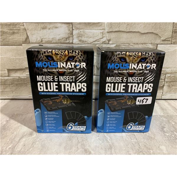 2 Boxes of Mousinator Mouse & Insect Glue Traps - 6 Traps Per Box/12 Total