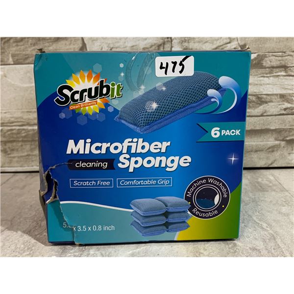 Scrub It Microfiber Cleaning Sponge Machine Washable 6 Pack