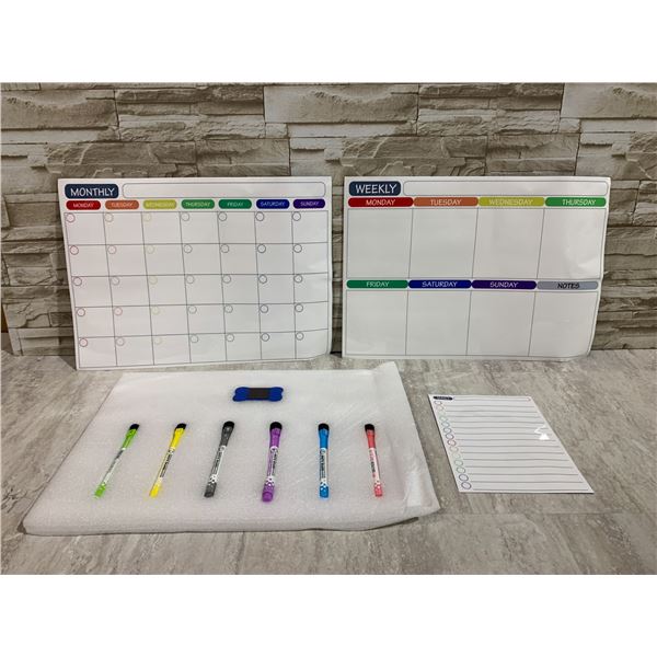 Dry-Eraser Fridge Calendar - With 6 Felts & Eraser