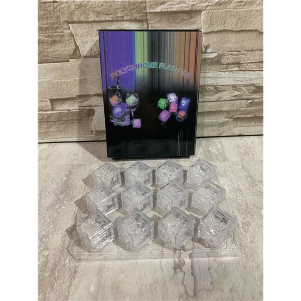 12 Pack Polychrome LED Ice Cubes - Liquid Activated