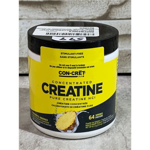 Con-Cret Concentrated Creatine HCI Powder/Workout Supplement (61.4g) Raspberry Flavor