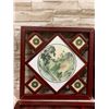 Image 2 : Lot of 4 Chinese Framed Porcelain Landscape Wall Art w/ Coin Motifs