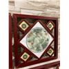 Image 3 : Lot of 4 Chinese Framed Porcelain Landscape Wall Art w/ Coin Motifs