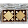 Image 6 : Lot of 4 Chinese Framed Porcelain Landscape Wall Art w/ Coin Motifs