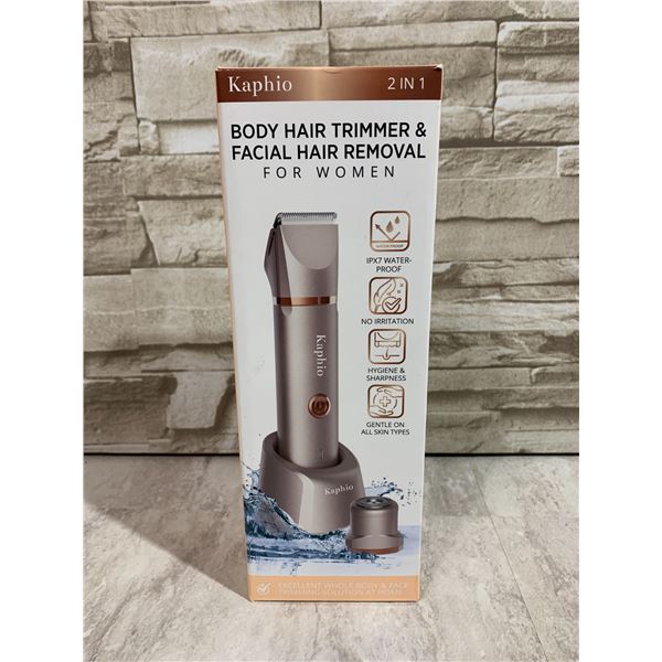Kaphio 2-in-1 Body Hair Trimmer & Facial Hair Removal for Women - Waterproof