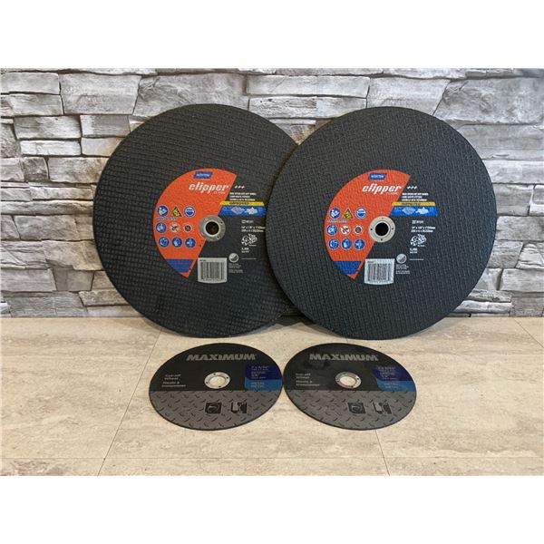 Lot of 2 Clipper 14" and MAXIMUM 7" Cut-Off Wheels