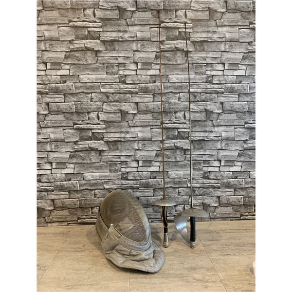Fencing Mask & Two Fencing Swords