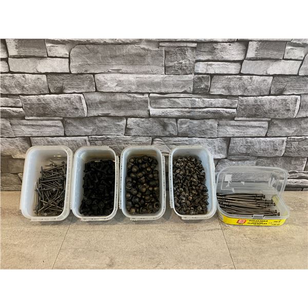 Lot of 5 Packs of Assorted Screws and Nails