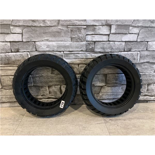 Honeycomb Style Solid Rubber Wheels x 2 - (10 x 2.70-6.5) For Scooters etc