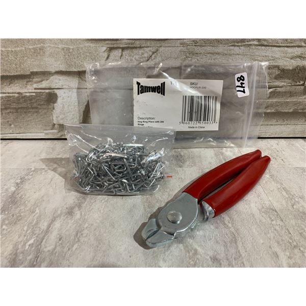 Hog Ring Pliers with 200 Rings