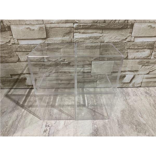Lot of 4 Square Acrylic Display Cases