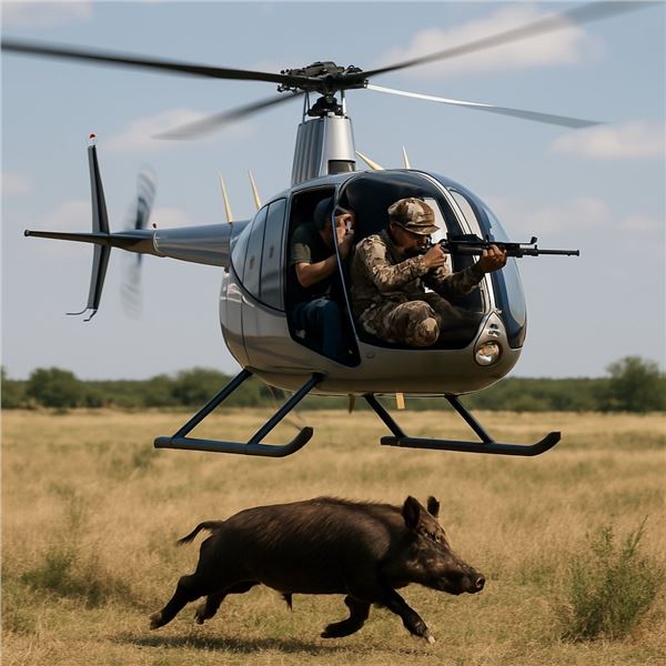 Texas Helicopter Hog Hunt for 2 hunters