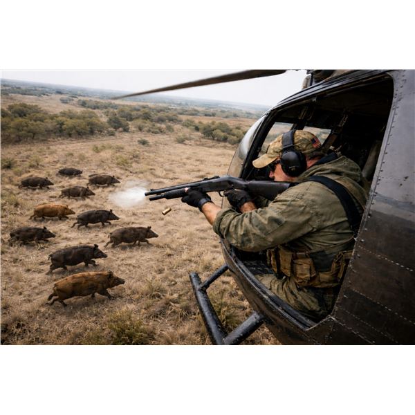 1-Night Texas Helicopter Hog & Coyote Hunt for 2 Hunters