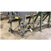 Image 1 : ANDERSON 40 METAL MATERIAL ROLLER STAND & STEEL FRAMED 4 WHEEL FLAT DOLLY