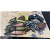 Image 1 : GROUP OF ASSORTED RATCHET STRAPS, D-RINGS, BEAM CLAMP & PULLEY