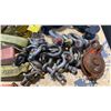 Image 3 : GROUP OF ASSORTED RATCHET STRAPS, D-RINGS, BEAM CLAMP & PULLEY