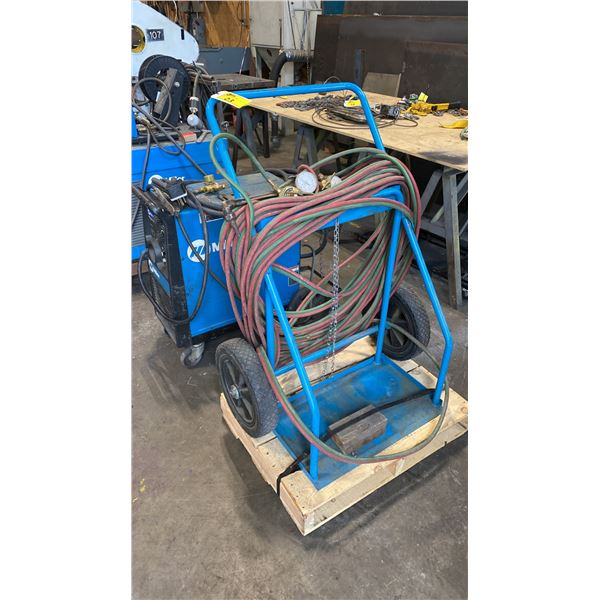 OXY-ACETYLENE WELDING TANK DOLLY WITH HOSE, REGULATORS & TORCH