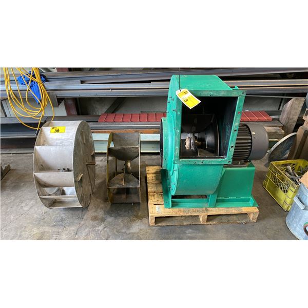 INDUSTRIAL 10HP BLOWER WITH 2 SPARE WHEELS