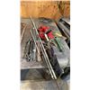 Image 1 : GROUP OF ASSORTED HAND TOOLS, ROD HOLDERS, TURNBUCKLES & RODS
