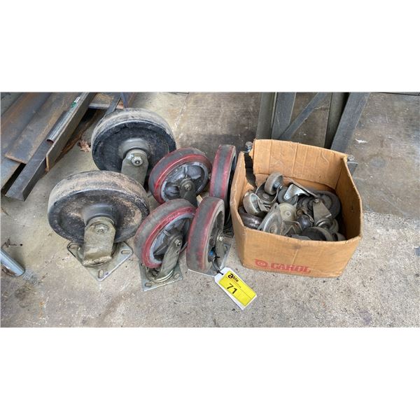 GROUP OF ASSORTED SIZE CASTERS