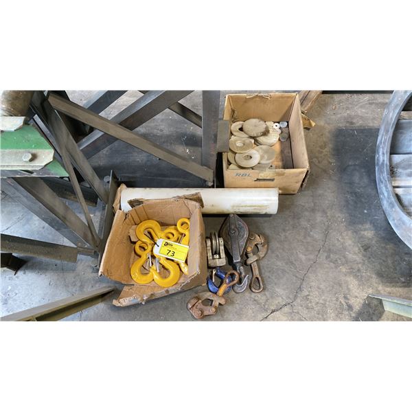 ASSORTED LIFTING HOOKS & UHMW STOCK
