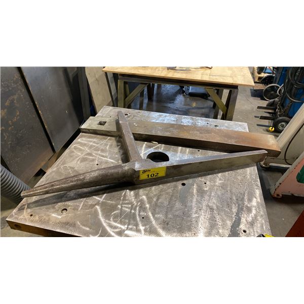 CIRCA.1942, 2 PC SOLID STEEL MANDREL FORMING STAKE