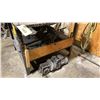 Image 4 : 1" THICK TOP METAL SHOP TABLE WITH BENCH VISE, ELECTRIC MOTOR, ROLLER SYSTEM & ASSORTED SCRAP METAL