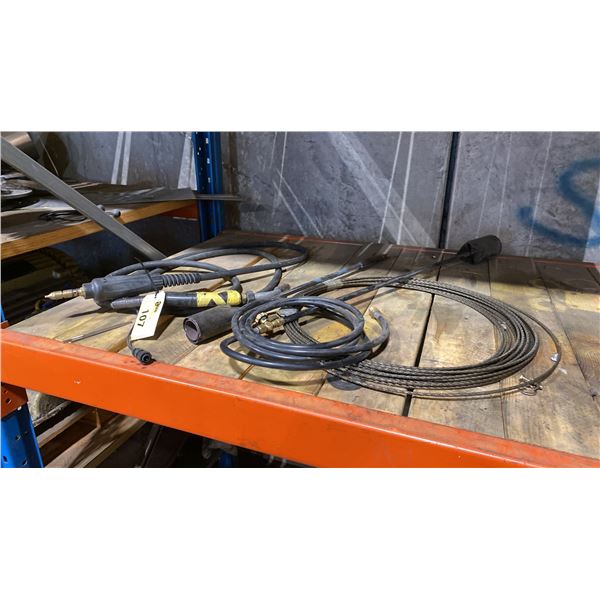 MIG WELDING WHIP, 2 TIGER TORCHES & BUNDLE OF BRAIDED CABLE