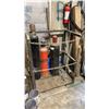 Image 2 : GAS CANISTER STORAGE CAGE WITH 3 WELDING GAS TANKS APPROX 3' X 2'