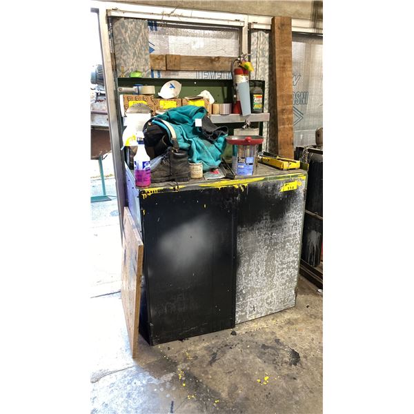 METAL PAINTERS CABINET WITH CONTENTS