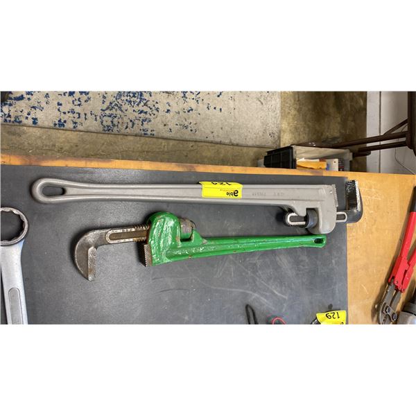 JET 36" LARGE ALUMINUM INDUSTRIAL PIPE WRENCH & 24" METAL PIPE WRENCH